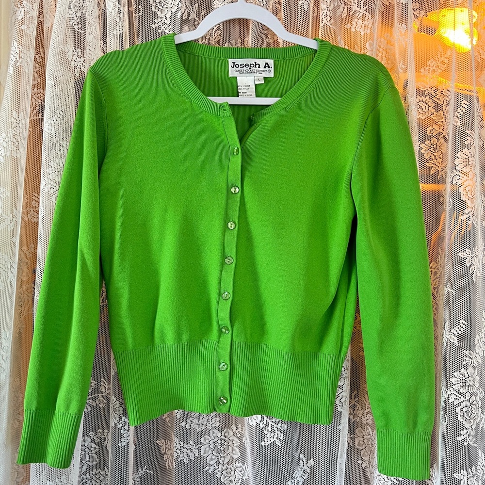 Joseph A Bright Green Women's Cardigan
